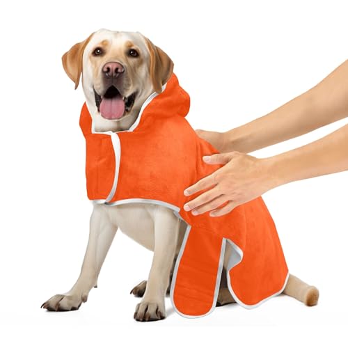 Orange Red Pet Bathrobe Super Absorbent Dog Bath Towels Adjustable Collar & Belly Strap Fast Drying Pet Supplies for Cats Dogs, S Orange Red Pet Bathrobe Super Absorbent Dog Bath Towels Adjustable Collar & Belly Strap Fast Drying Pet Supplies for Cats Dogs, S von CHIFIGNO