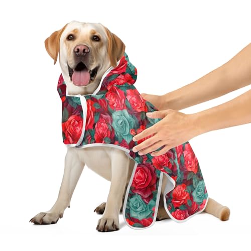 Rosa Rot Türkis Rosen Haustier Bademantel Weiches Hundehandtuch Saugfähig Schnell Trocknend Trocknet Schnell Hundetasche S Rosa Rot Türkis Rosen Haustier Bademantel Weiches Hundehandtuch Saugfähig Schnell Trocknend Trocknet Schnell Hundetasche S von CHIFIGNO