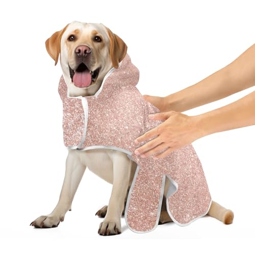 Rose Gold Glitter Dog Robes for After Bath Lightweight Dog Bath Towels Adjustable Collar & Belly Strap Quick Drying Cat Towels Robe, S Rose Gold Glitter Dog Robes for After Bath Lightweight Dog Bath Towels Adjustable Collar & Belly Strap Quick Drying Cat Towels Robe, S von CHIFIGNO