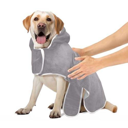 Taupe Dog Robe Super Absorbent Dog Bath Towels Adjustable Collar & Belly Strap Fast Drying Dog Towels for Drying Dogs, M Taupe Dog Robe Super Absorbent Dog Bath Towels Adjustable Collar & Belly Strap Fast Drying Dog Towels for Drying Dogs, M von CHIFIGNO