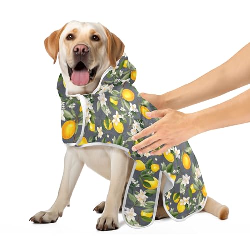 Weiße Blumen Zitrone Früchte Super saugfähig Haustier Bademantel Badetuch Robe Maschinenwaschbar Schnell Trocknend Katze Baden Zubehör, S Weiße Blumen Zitrone Früchte Super saugfähig Haustier Bademantel Badetuch Robe Maschinenwaschbar Schnell Trocknend Katze Baden Zubehör, S von CHIFIGNO