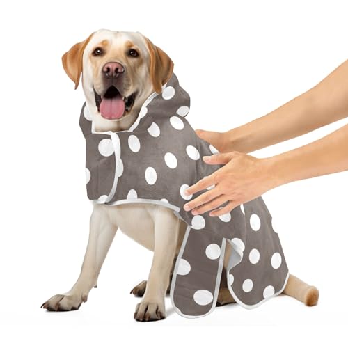 Weiße Tupfen Braun Hund Trocknen Mantel Maschine Waschbar Hund Trocknen Robe Saugfähig Schnell Trocknen Katze Baden Zubehör, S Weiße Tupfen Braun Hund Trocknen Mantel Maschine Waschbar Hund Trocknen Robe Saugfähig Schnell Trocknen Katze Baden Zubehör, S von CHIFIGNO