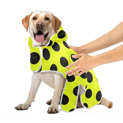 Winzige schwarze Tupfen auf gelbem Hundemantel, saugfähiges Hundebadetuch mit magischem Aufkleber, Halsband, schnell trocknend, Hundehandtücher zum Trocknen von Hunden, S Winzige schwarze Tupfen auf gelbem Hundemantel, saugfähiges Hundebadetuch mit magischem Aufkleber, Halsband, schnell trocknend, Hundehandtücher zum Trocknen von Hunden, S von CHIFIGNO