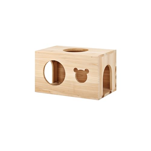 CHIIRAKU Chinchilla Haus Haustierhaus Chinchilla Versteck Naturholz Keine Farbe Holzstift-Sicher Haltbar Zähne schleifend Chinchilla Wärme von CHIIRAKU