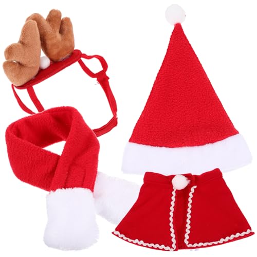 CHILDWEET 1 Satz Bequemes Hundekostüm Haustier-Hirsch-kostüm Hunde-weihnachtsmantel Weihnachtsmütze Für Weihnachtskatzenmantel Stirnband Aus Rentiergeweih Haustierzubehör Hund Katze Kleidung von CHILDWEET