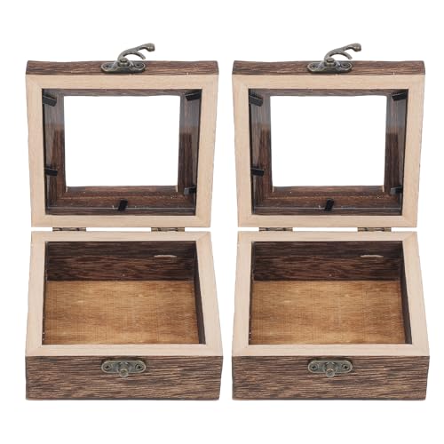 CHILDWEET 2 Stück Holzvitrine für Schmetterlingsexemplare mit durchsichtigem Deckel, Insektenaufbewahrungsbox für Heimdekoration, pädagogische Ausstellungssammlung, Braun von CHILDWEET
