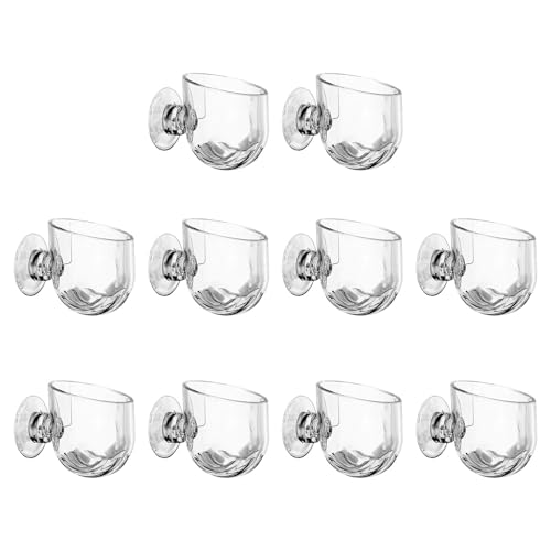 10 Pieces Acrylaquarien Feeder Mit Saugnapfbecher Raumsparungs Wandbehälter Für Fischtanks Für Die Fütterung von CHIZISX