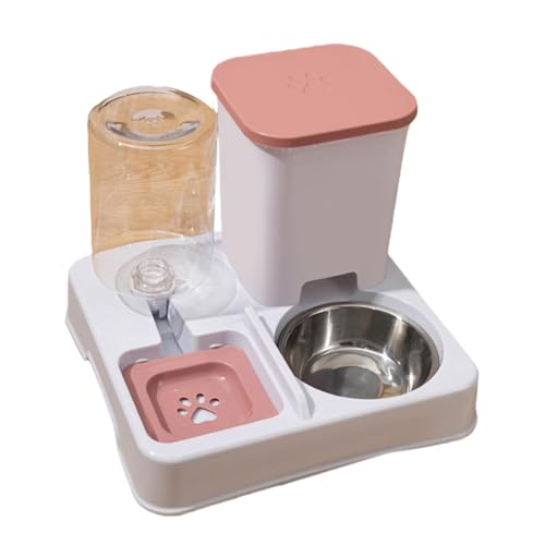 2-in-1-Futterspender für kleine Hunde und Katzen, Futterspender mit Doppelnapf, Futterbehälter und Wasserspender, Haustiergeschirr 2-in-1-Futterspender für kleine Hunde und Katzen, Futterspender mit Doppelnapf, Futterbehälter und Wasserspender, Haustiergeschirr von CHIZISX