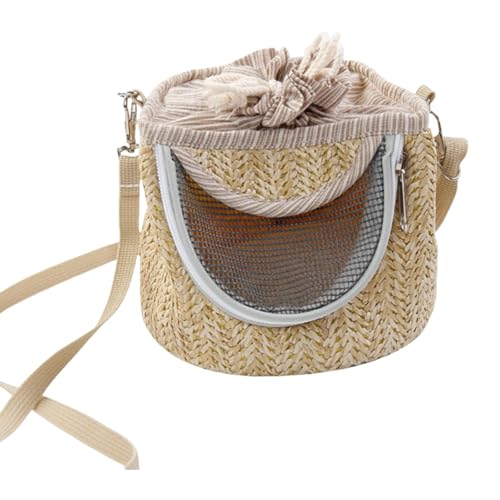 Atmungsaktive Reise-Umhängetasche für Kleintiere mit Reißverschluss-Design und Netzabdeckung für Outdoor-Aktivitäten, verstellbare Schulter-Tragetasche von CHIZISX