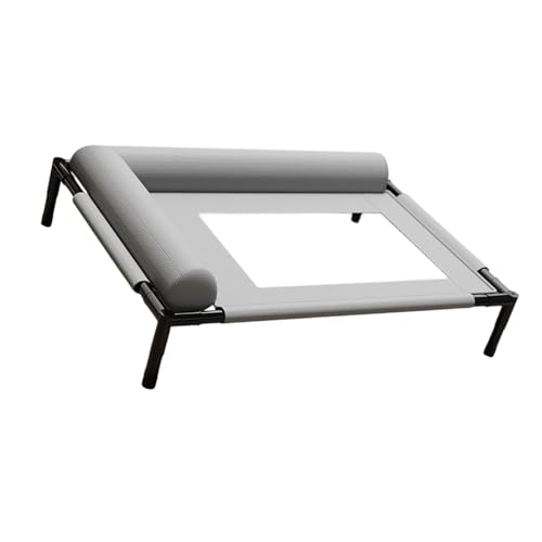 CHIZISX Erhöhtes Haustierbett mit L-förmigem Kissen, atmungsaktives Netz, kauresistentes Design, Stahlrahmen, für drinnen und draußen, erhöhtes Hundebett mit L-förmigem Kissen CHIZISX Erhöhtes Haustierbett mit L-förmigem Kissen, atmungsaktives Netz, kauresistentes Design, Stahlrahmen, für drinnen und draußen, erhöhtes Hundebett mit L-förmigem Kissen von CHIZISX