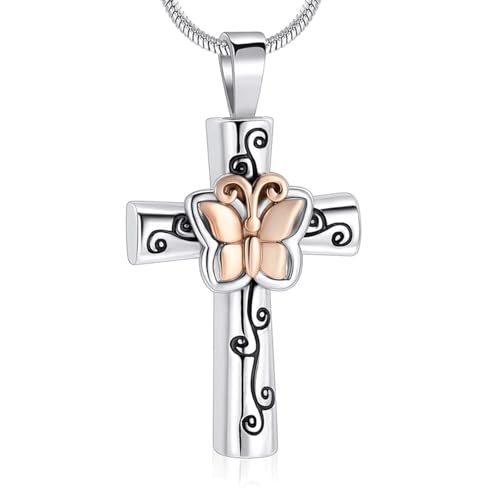 CHIZISX Gedenkurnen-Urnen-Schmuck, Haustier-Asche-Halskette, kreativer Haustier-Urnen-Schmuck, Urnen-Halskette, Kreuz-Anhänger CHIZISX Gedenkurnen-Urnen-Schmuck, Haustier-Asche-Halskette, kreativer Haustier-Urnen-Schmuck, Urnen-Halskette, Kreuz-Anhänger von CHIZISX