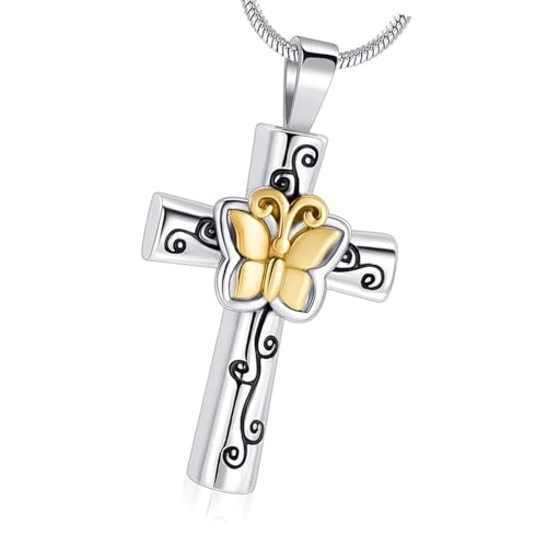 CHIZISX Gedenkurnen-Urnen-Schmuck, Haustier-Asche-Halskette, kreativer Haustier-Urnen-Schmuck, Urnen-Halskette, Kreuz-Anhänger CHIZISX Gedenkurnen-Urnen-Schmuck, Haustier-Asche-Halskette, kreativer Haustier-Urnen-Schmuck, Urnen-Halskette, Kreuz-Anhänger von CHIZISX