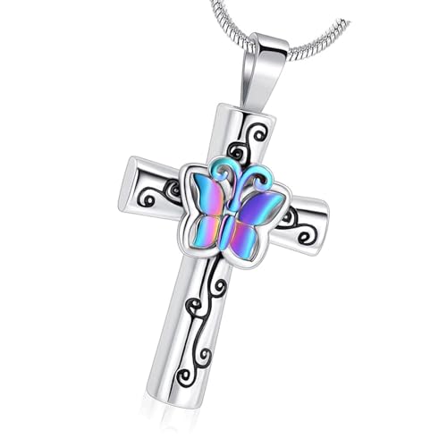 CHIZISX Gedenkurnen-Urnen-Schmuck, Haustier-Asche-Halskette, kreativer Haustier-Urnen-Schmuck, Urnen-Halskette, Kreuz-Anhänger CHIZISX Gedenkurnen-Urnen-Schmuck, Haustier-Asche-Halskette, kreativer Haustier-Urnen-Schmuck, Urnen-Halskette, Kreuz-Anhänger von CHIZISX
