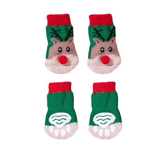 CHIZISX Hundeschuhe mit Pfotenmuster, 4 Stück CHIZISX Hundeschuhe mit Pfotenmuster, 4 Stück von CHIZISX
