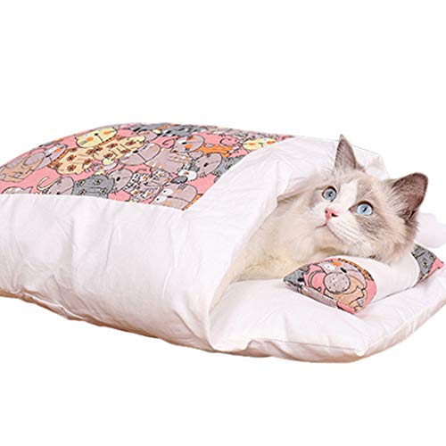 CHIZISX Katzenbett, Haustierbett für Katzen und Hunde, weich, warm, Katzenschlafsack, Welpenhaus, wärmend und gemütlich, Winter, warmes Katzenbett, gemütliches Katzenbett CHIZISX Katzenbett, Haustierbett für Katzen und Hunde, weich, warm, Katzenschlafsack, Welpenhaus, wärmend und gemütlich, Winter, warmes Katzenbett, gemütliches Katzenbett von CHIZISX