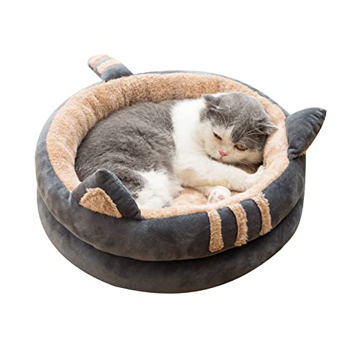 CHIZISX Katzenbett, Katzenbett, rundes Haus, kleines Kätzchen, Plüsch-Schlafbett, pelzige Sitzstange, Bettwäsche für Haustiere, Katzen, kleine Hunde, verdicktes Futter CHIZISX Katzenbett, Katzenbett, rundes Haus, kleines Kätzchen, Plüsch-Schlafbett, pelzige Sitzstange, Bettwäsche für Haustiere, Katzen, kleine Hunde, verdicktes Futter von CHIZISX