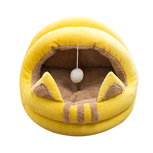 CHIZISX Katzenbett, Katzenbett, rundes Haus, kleines Kätzchen, Plüsch-Schlafbett, pelzige Sitzstange, Bettwäsche für Haustiere, Katzen, kleine Hunde, verdicktes Futter CHIZISX Katzenbett, Katzenbett, rundes Haus, kleines Kätzchen, Plüsch-Schlafbett, pelzige Sitzstange, Bettwäsche für Haustiere, Katzen, kleine Hunde, verdicktes Futter von CHIZISX