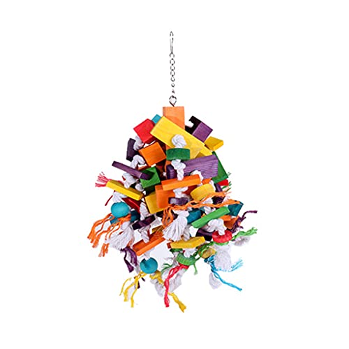 CHIZISX Vogelspielzeug, Kauspielzeug für Vögel, bunte Holzblöcke, Papageienkäfig, Training, Beißen, Holz, Pickschaukel, Spielzeug mit Kette zum Aufhängen, 2 Arten CHIZISX Vogelspielzeug, Kauspielzeug für Vögel, bunte Holzblöcke, Papageienkäfig, Training, Beißen, Holz, Pickschaukel, Spielzeug mit Kette zum Aufhängen, 2 Arten von CHIZISX