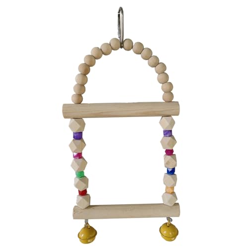 CHIZISX Vogelspielzeug, Vogelschaukel mit bunten Perlen, Schaukelbrücke, Holz, zum Aufhängen für Wellensittiche, Training, Sitzstange, Spielzeug für Vögel, Käfig-Dekoration CHIZISX Vogelspielzeug, Vogelschaukel mit bunten Perlen, Schaukelbrücke, Holz, zum Aufhängen für Wellensittiche, Training, Sitzstange, Spielzeug für Vögel, Käfig-Dekoration von CHIZISX
