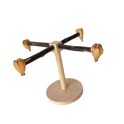 Drehbare Sitzstange für Vögel, Holzständer, Sitzstange, Papageien, Schleifen, Kratzer, Tischspielzeug, Kratzer, Vogelständer für Papageien von CHIZISX