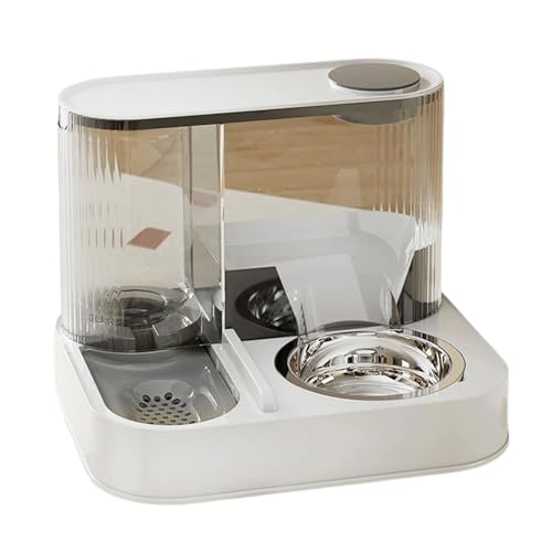 Erhöhte Futterspender für Haustiere mit abnehmbarem Edelstahlnapf und automatischem Wasserspender, auslaufsicher, erhöhter Katzennapf Erhöhte Futterspender für Haustiere mit abnehmbarem Edelstahlnapf und automatischem Wasserspender, auslaufsicher, erhöhter Katzennapf von CHIZISX