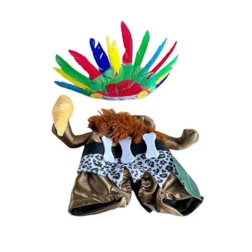Hundeanzug mit Hut, indisches Outfit, Haustier-Kostüm, für Katzen, Hunde, Cosplay-Kostüm, Set für kleine Hunde, Halloween-Kleidung Hundeanzug mit Hut, indisches Outfit, Haustier-Kostüm, für Katzen, Hunde, Cosplay-Kostüm, Set für kleine Hunde, Halloween-Kleidung von CHIZISX