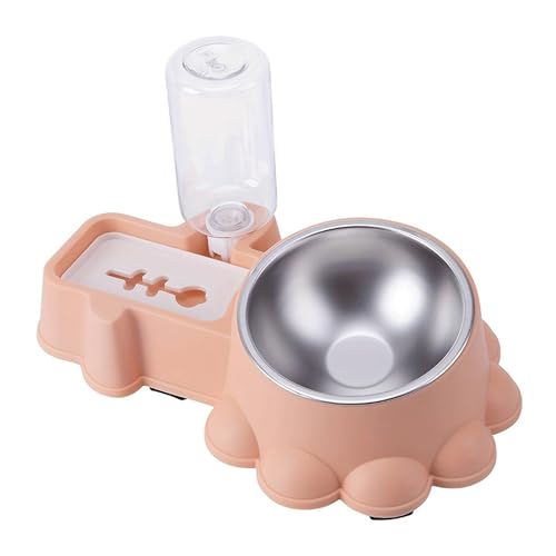Katzennapf mit automatischer Wasserflasche, erhöhter Doppeltrinken, Fütterung, Bewässerung, auslaufsicher, Katzen- und Hundenapf von CHIZISX