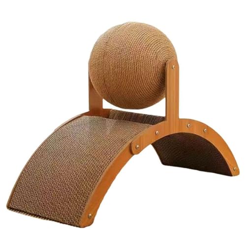 Katzenspielzeug mit drehbarem Sisalball und Holzsockel, um die Neugier zu stimulieren, Sisal, rotierendes Katzenspielzeug für Möbelschutz Katzenspielzeug mit drehbarem Sisalball und Holzsockel, um die Neugier zu stimulieren, Sisal, rotierendes Katzenspielzeug für Möbelschutz von CHIZISX