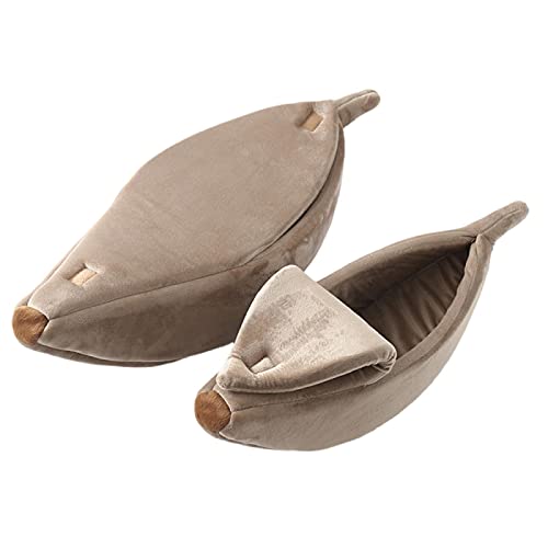 Bananenförmiges Hundebett, halbgeschlossen, Katzenhöhle, niedliches Kätzchen, Familie, warmer Schlaf, kleine und mittelgroße Haustierbedarf, Hundehütte, 55 x 20 x 15 cm, Kaffee Bananenförmiges Hundebett, halbgeschlossen, Katzenhöhle, niedliches Kätzchen, Familie, warmer Schlaf, kleine und mittelgroße Haustierbedarf, Hundehütte, 55 x 20 x 15 cm, Kaffee von CHNNO1