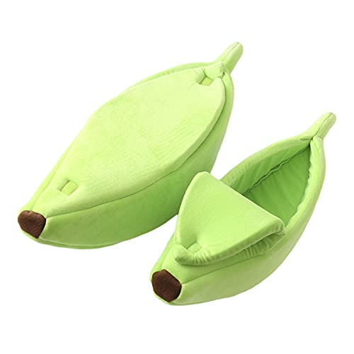 CHNNO1 Bananenförmiges Hundebett, halbgeschlossenes Katzenloch, niedliches Kätzchen, Familie, warmer Schlafzwinger, kleine und mittelgroße Haustierbedarf, 65 x 25 x 18 cm, Grün CHNNO1 Bananenförmiges Hundebett, halbgeschlossenes Katzenloch, niedliches Kätzchen, Familie, warmer Schlafzwinger, kleine und mittelgroße Haustierbedarf, 65 x 25 x 18 cm, Grün von CHNNO1