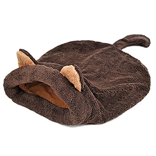 CHNNO1 Katzen-Schlafsack, selbstisolierender Kätzchensack, Katze, Katzenbett, Welpen, kleines Stoßfängerbett, superweich, magischer Schlafsack, grau-braun CHNNO1 Katzen-Schlafsack, selbstisolierender Kätzchensack, Katze, Katzenbett, Welpen, kleines Stoßfängerbett, superweich, magischer Schlafsack, grau-braun von CHNNO1