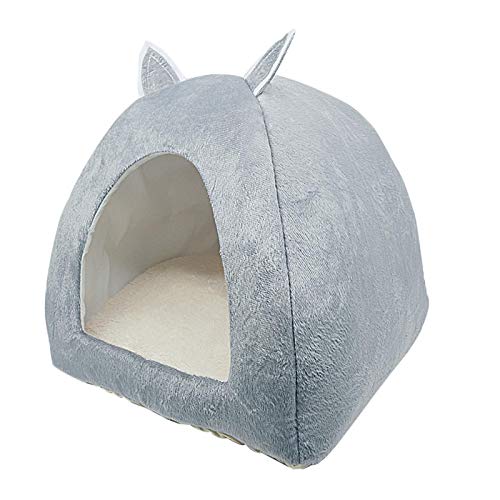 CHNNO1 Niedliches Katzenbett, Innenraum, Kätzchenhaus, warmes Kätzchenhaus, zusammenklappbar, Katzenhöhle, schlafendes Plüschkissen, weiches Katzenhaus grau CHNNO1 Niedliches Katzenbett, Innenraum, Kätzchenhaus, warmes Kätzchenhaus, zusammenklappbar, Katzenhöhle, schlafendes Plüschkissen, weiches Katzenhaus grau von CHNNO1