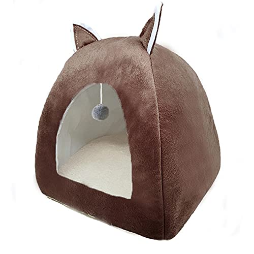 CHNNO1 Niedliches Katzenbett für den Innenbereich, warmes Kätzchenhaus, zusammenklappbar, Katzenhöhle, schlafendes Plüschkissen, weiches Katzenhaus CHNNO1 Niedliches Katzenbett für den Innenbereich, warmes Kätzchenhaus, zusammenklappbar, Katzenhöhle, schlafendes Plüschkissen, weiches Katzenhaus von CHNNO1