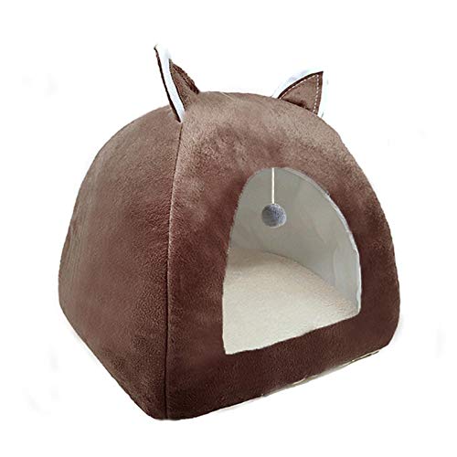 Katzenbett für Tiefschlafkomfort im Winter, weicher Kissenkorb geeignet für Katzenhausprodukte, Haustierzelt, bequemes Höhlenbett, Indoor L-fitfor4-5kgpet braun Katzenbett für Tiefschlafkomfort im Winter, weicher Kissenkorb geeignet für Katzenhausprodukte, Haustierzelt, bequemes Höhlenbett, Indoor L-fitfor4-5kgpet braun von CHNNO1