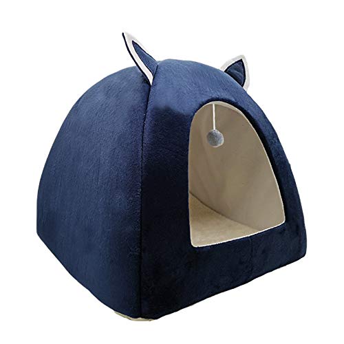 Katzenbett für tiefen Schlafkomfort im Winter, Kissenkorb geeignet für Katzenhausprodukte, Haustierzelt, bequemes Höhlenbett, Innenbereich, M-fitfor3kgpet marineblau Katzenbett für tiefen Schlafkomfort im Winter, Kissenkorb geeignet für Katzenhausprodukte, Haustierzelt, bequemes Höhlenbett, Innenbereich, M-fitfor3kgpet marineblau von CHNNO1