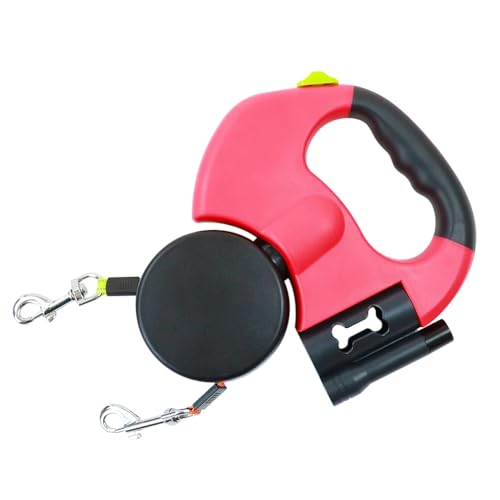 Langlebige, lange Hundeleine mit Doppelleinen, verstellbar, Nylon, einziehbar, für große Hunde, Rot Langlebige, lange Hundeleine mit Doppelleinen, verstellbar, Nylon, einziehbar, für große Hunde, Rot von CHNNO1