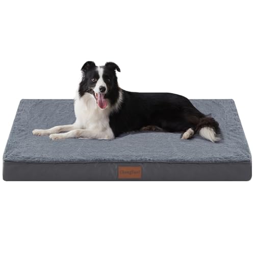 CHONGFACF Dog Beds for Extra Large Dogs, Swirl Rose Velvet Calming Dog Beds Cat Beds, Anti Anxiety Dog Sofa Bed, Machine Washable Aiti-Slip Pet Beds, Dark Grey - XL (105x70x9) von CHONGFACF