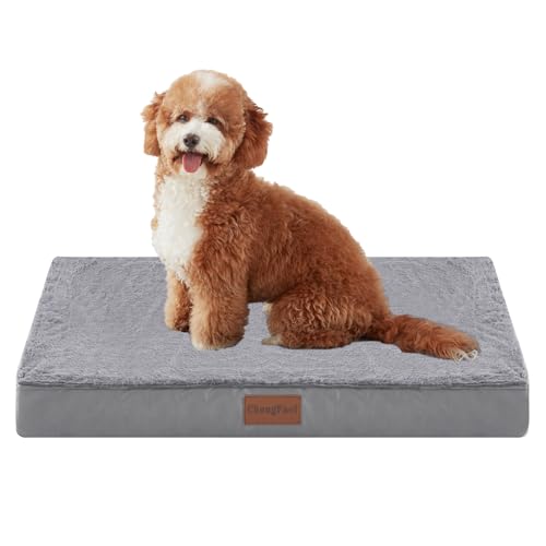 CHONGFACF Dog Beds for Medium Dogs, Swirl Rose Velvet Calming Dog Beds Cat Beds, Anti Anxiety Dog Sofa Bed, Machine Washable Aiti-Slip Pet Beds, Grey - M (75x50x7) von CHONGFACF