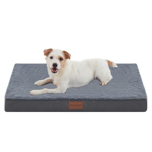 CHONGFACF Small Dog Bed, Swirl Rose Velvet Calming Dog Beds Cat Beds, Anti Anxiety Dog Bed, Machine Washable Aiti-Slip Pet Beds, Dark Grey - S (60x45x5) von CHONGFACF