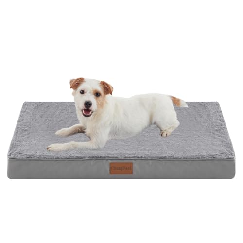 CHONGFACF Small Dog Bed, Swirl Rose Velvet Calming Dog Beds Cat Beds, Anti Anxiety Dog Bed, Machine Washable Aiti-Slip Pet Beds, Grey - S (60x45x5) von CHONGFACF