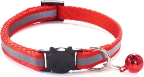 CHPN - Katzenkragen - Kollektionkragen - sicherer und einstellbarer Katzenkragen - Reflektierend - mit Bell - 19/32 cm - Rot - geeignet für Katzen und Kätzchen - Kragen mit Reflexion - von CHPN