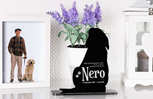 CHRISCK design Gedenkstandbild Gedenktafel für Hunde mit individueller Gravur aus Acryl(Hund 2) von CHRISCK design