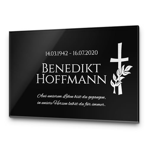 CHRISCK design Gedenkstein Grabstein aus Hochglanz Acrylglas Grabplatte mit Gravur Rosen ab 30x20 cm Gedenktafel für Menschen personalisiert Gedenkplatte Grabschmuck schwarz Andenken wetterfest CHRISCK design Gedenkstein Grabstein aus Hochglanz Acrylglas Grabplatte mit Gravur Rosen ab 30x20 cm Gedenktafel für Menschen personalisiert Gedenkplatte Grabschmuck schwarz Andenken wetterfest von CHRISCK design