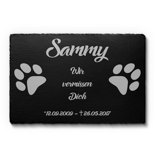 CHRISCK design Grabstein Hund Katze aus Schiefer mit Gravur | Nur bei Uns: Wetterfest imprägniert | Gedenkstein Katzen Hunde -Grabplatte 30x20 cm | Grabschmuck Grabdeko Tiergrab CHRISCK design Grabstein Hund Katze aus Schiefer mit Gravur | Nur bei Uns: Wetterfest imprägniert | Gedenkstein Katzen Hunde -Grabplatte 30x20 cm | Grabschmuck Grabdeko Tiergrab von CHRISCK design