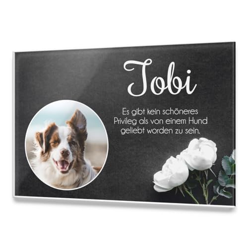 CHRISCK design Premium Tier Grabstein aus edlem Hochglanz Acrylglas | 100% witterungsbeständig Grabplatten mit Foto Bild UV Druck 30x20 cm Gedenktafel für Haustiere Hunde Hund Katze CHRISCK design Premium Tier Grabstein aus edlem Hochglanz Acrylglas | 100% witterungsbeständig Grabplatten mit Foto Bild UV Druck 30x20 cm Gedenktafel für Haustiere Hunde Hund Katze von CHRISCK design