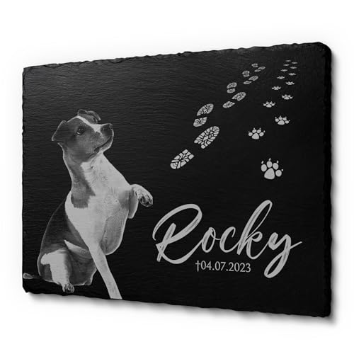 Schiefer Gedenkstein Gedenktafel mit einer Laser-Gravur für Hunde und Katzen | Grabplatte für Hunde und Katzen mit Text | Grabstein für den Garten oder Innen- & Aussenbereich - 20x15 cm Schiefer Gedenkstein Gedenktafel mit einer Laser-Gravur für Hunde und Katzen | Grabplatte für Hunde und Katzen mit Text | Grabstein für den Garten oder Innen- & Aussenbereich - 20x15 cm von CHRISCK design