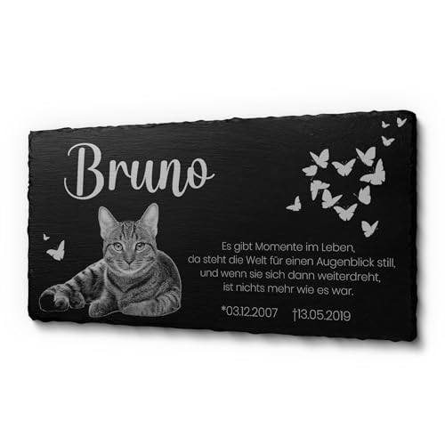 Großer Tier-Grabstein Gedenkstein Hund Katze aus Schiefer - Grabplatte Schiefer mit Gravur Foto 60x30 cm - Wetterfester Gravurschutz ! - Gedenktafel für Hunde Katzen - Grabschmuck Tierurne Großer Tier-Grabstein Gedenkstein Hund Katze aus Schiefer - Grabplatte Schiefer mit Gravur Foto 60x30 cm - Wetterfester Gravurschutz ! - Gedenktafel für Hunde Katzen - Grabschmuck Tierurne von CHRISCK design