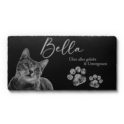 CHRISCK design Großer Katzengrabstein mit Gravur Foto aus Schiefer - Gedenkstein Grabstein Katze 60x30 - mit exklusivem Gravur Schutz! Tier Grabplatte für Haustiere - Grabschmuck Grabdeko Katzengrab CHRISCK design Großer Katzengrabstein mit Gravur Foto aus Schiefer - Gedenkstein Grabstein Katze 60x30 - mit exklusivem Gravur Schutz! Tier Grabplatte für Haustiere - Grabschmuck Grabdeko Katzengrab von CHRISCK design