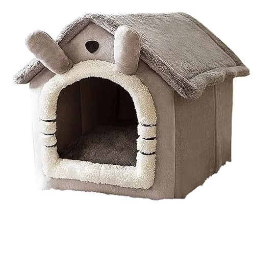 Faltbare Hundehütte Zwinger Bett Matte für kleine mittelgroße Hunde Katzen Winter warmes Katzenbett Nest Haustierprodukte Korb Haustiere Welpenhöhle Sofa (Farbe: 04, Größe: L innerhalb 14 kg Haustier) von CHRISK