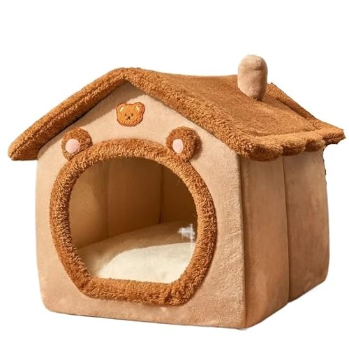 Faltbare Hundehütte Zwinger Bett Matte für kleine mittelgroße Hunde Katzen Winter warmes Katzenbett Nest Haustierprodukte Korb Haustiere Welpenhöhle Sofa (Farbe: 06, Größe: L innerhalb 14 kg Haustier) von CHRISK